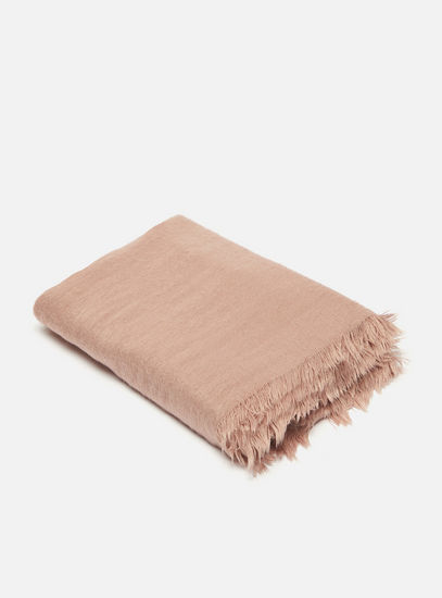 Textured Scarf with Fringe Detail