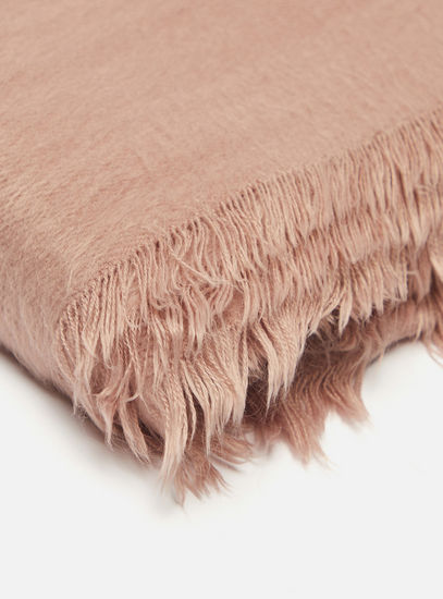 Textured Scarf with Fringe Detail
