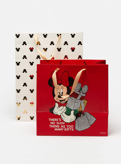Set of 2 - Minnie Mouse Print Gift Bag with Handles-Stationery-image-0