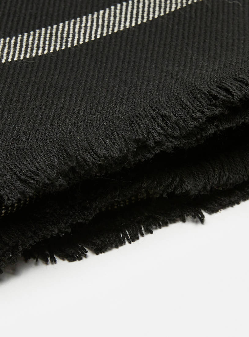 Textured Scarf with Fringes-Woolen Accessories-image-1