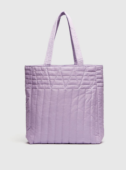 Textured Fabric Shopper Bag with Double Handle