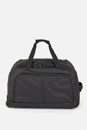 Solid Duffle Trolley Bag with Zip Closure - 55x30x32 cms