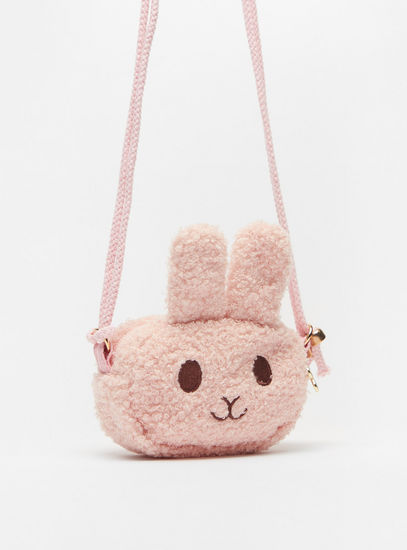 Textured Bunny Crossbody Bag with Applique Detail