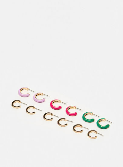 Set of 6 - Hoop Earring with Pushback Closure