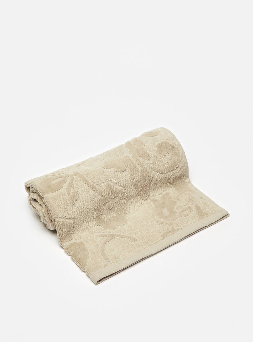 Floral Textured Hand Towel - 50x80 cms-Hand Towels-image-0