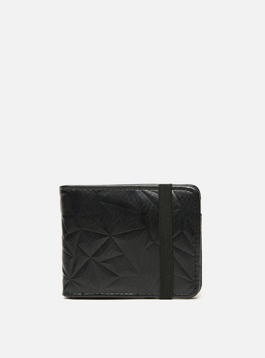 Textured Bi-Fold Wallet with Elasticated Strap