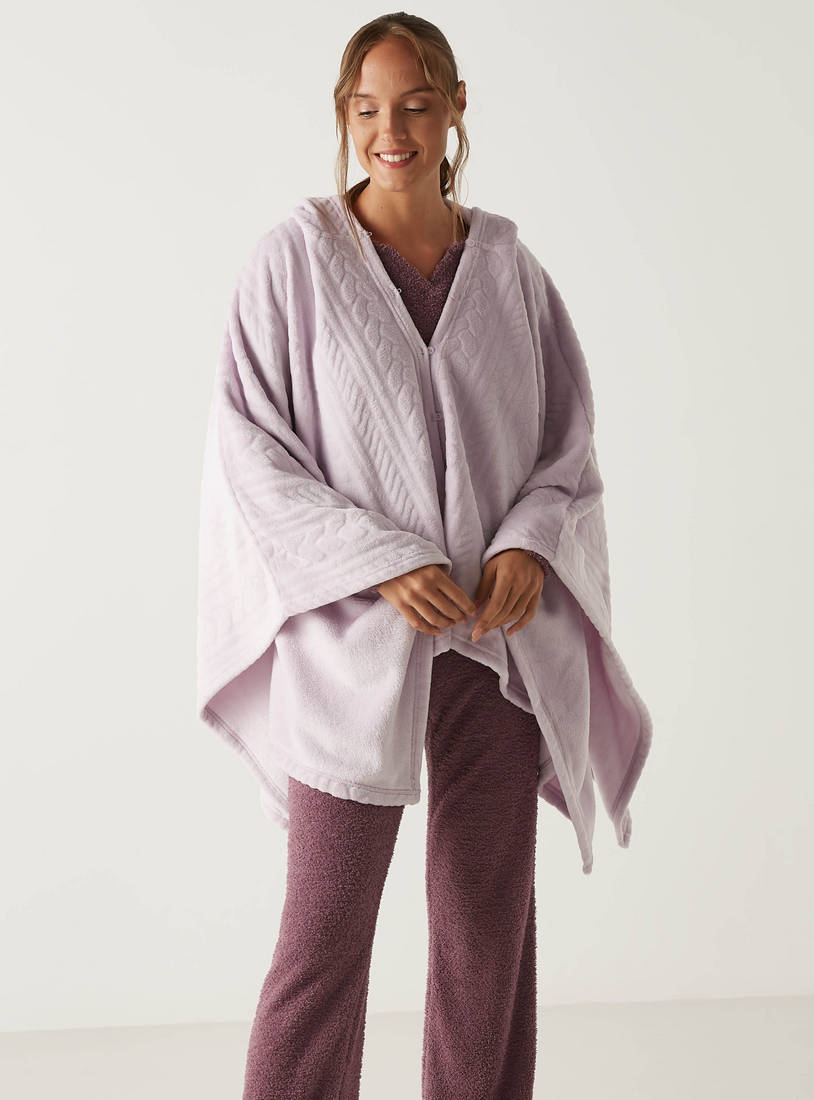 Textured Blankie with Hood-Sleepshirts & Gowns-image-0