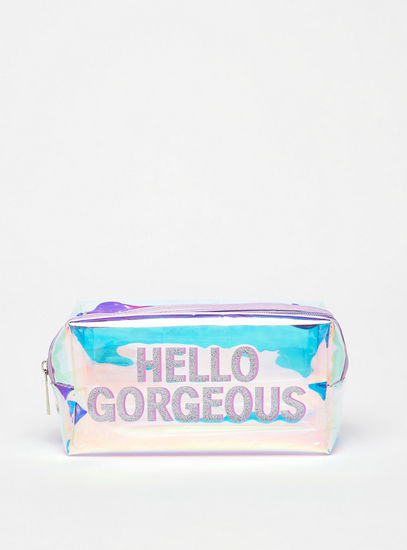 Hello Gorgeous Print Pencil Pouch with Zip Closure