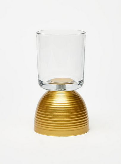 Metallic Candleholder with Glass Votive