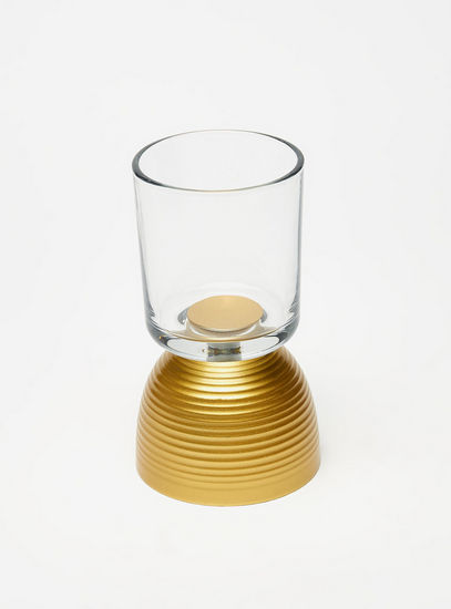 Metallic Candleholder with Glass Votive