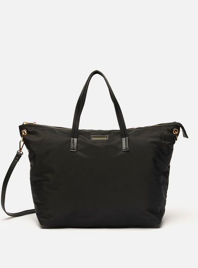 Solid Tote Bag with Double Handles