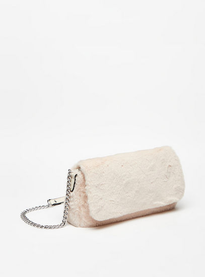 Textured Crossbody Bag with Chain Strap and Adjustable Handle