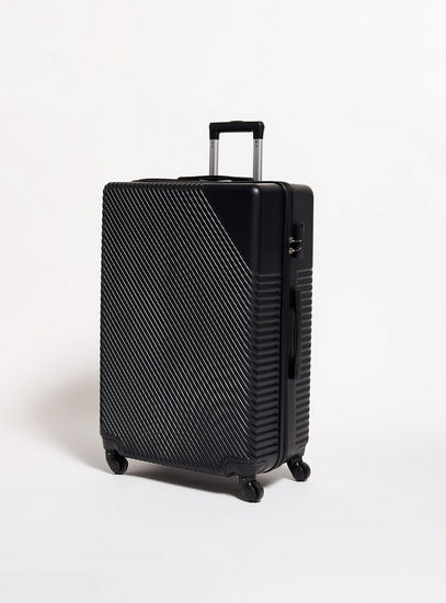 Textured Hardcase Trolley Bag with Retractable Handle - 43x26x60 cms