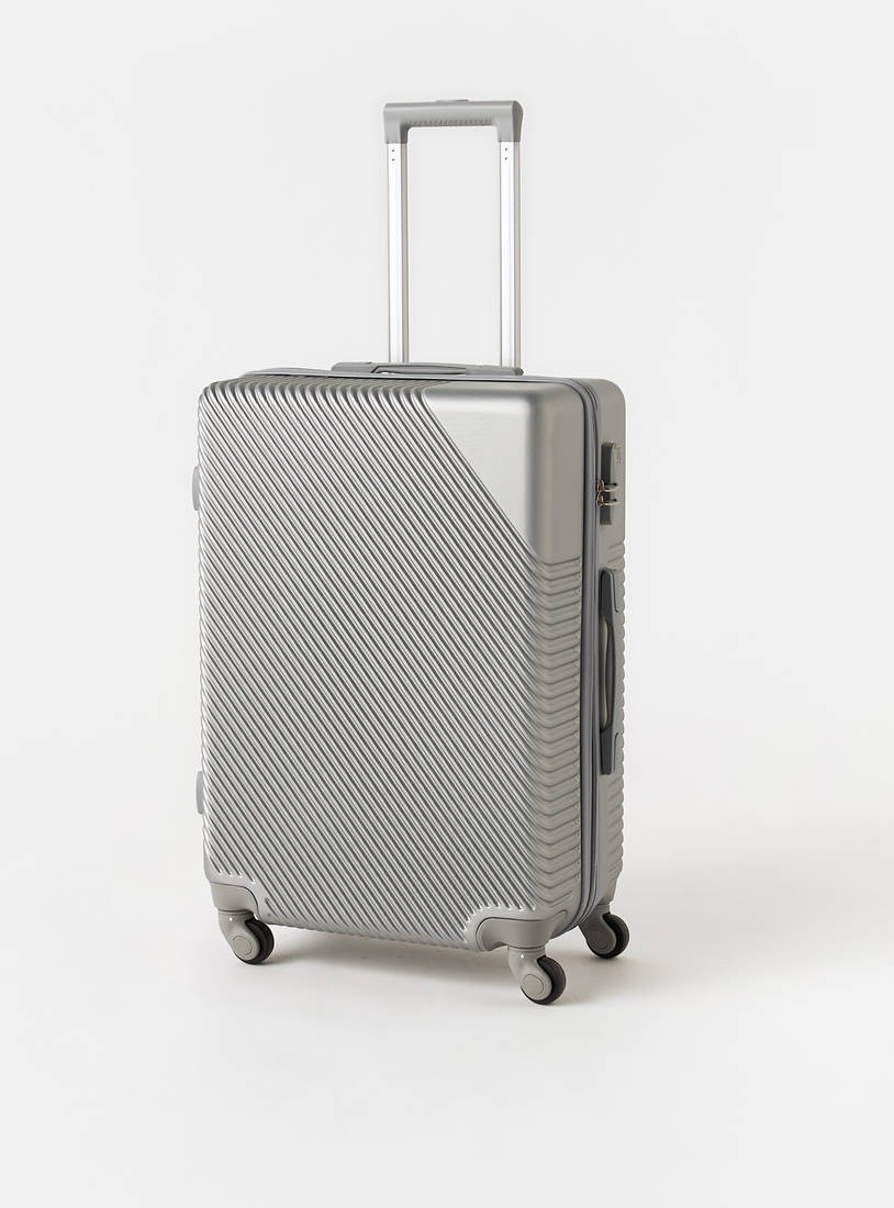 Textured Hardcase Trolley Bag with Retractable Handle-Luggage-image-1