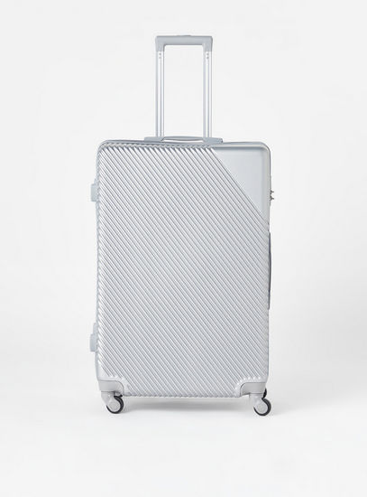 Textured Hardcase Trolley Suitcase with Retractable Handle and Wheels