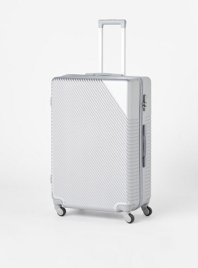 Textured Hardcase Trolley Suitcase with Retractable Handle and Wheels