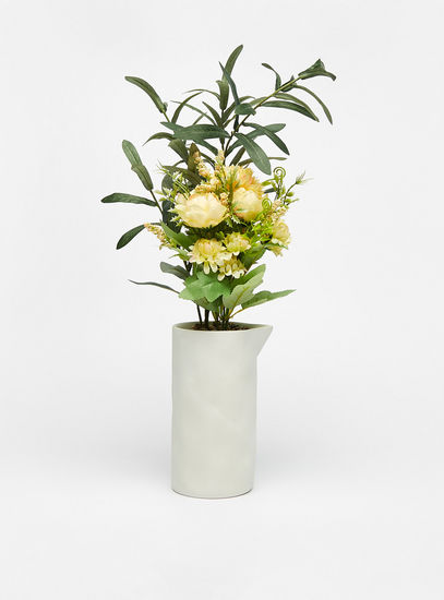 Solid Ceramic Vase with Flowers-Vase & Deco Bowls-image-0