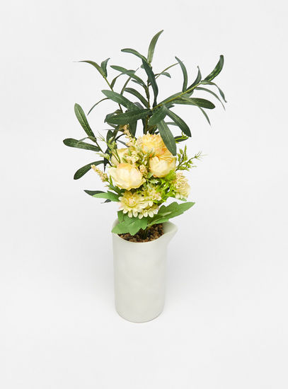 Solid Ceramic Vase with Flowers-Vase & Deco Bowls-image-1