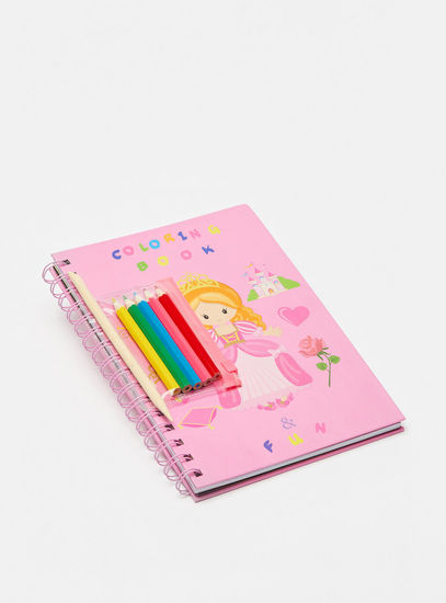 Printed Colouring Book and Colour Pencil Set