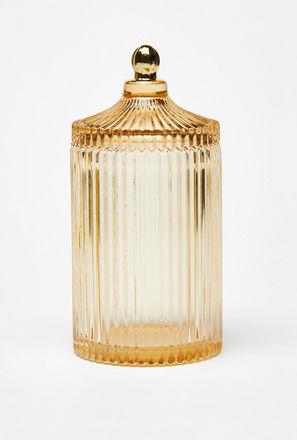 RIbbed Glass Jar with Lid