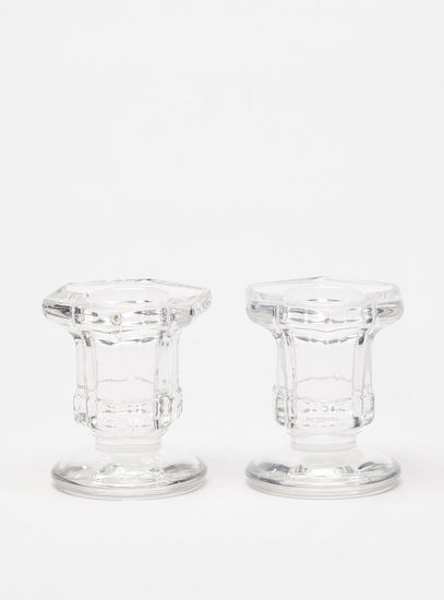 Tapered 2-Piece Glass Candleholder Set-Candle Holders-image-0