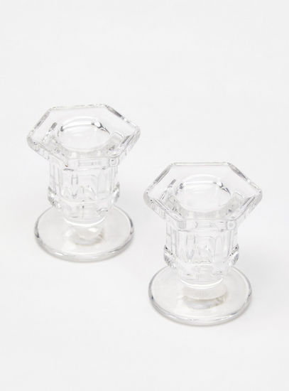 Tapered 2-Piece Glass Candleholder Set-Candle Holders-image-1