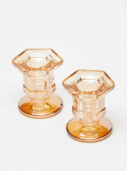 Tapered 2-Piece Glass Candleholder Set