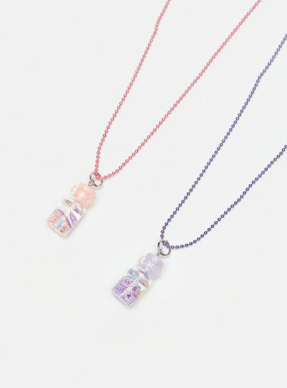 Set of 2 - Bottle Pendant Necklace with Lobster Clasp Closure-Necklaces & Pendants-image-1