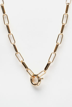 Chunky Chain Necklace with Ring Clasp Closure