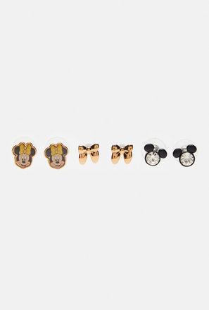 Set of 3 - Assorted Minnie Mouse Studs with Pushback Closure