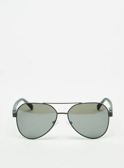 Tinted Full Rim Aviator Sunglasses with Nose Pads