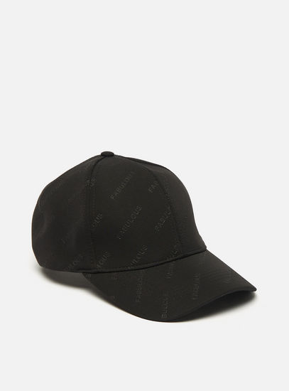 Textured Cap with Buckled Strap Closure