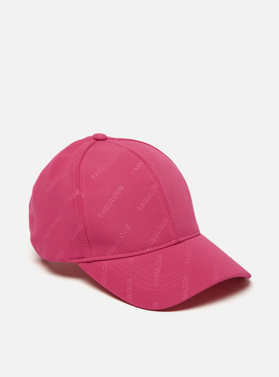 Textured Cap with Buckled Strap Closure