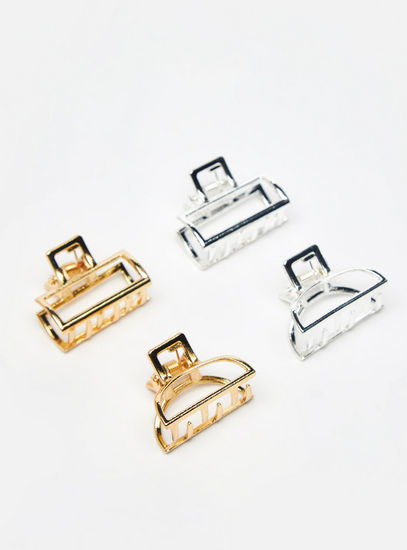 Set of 4 - Metallic Hair Clamp-Clamps & Barrette-image-0