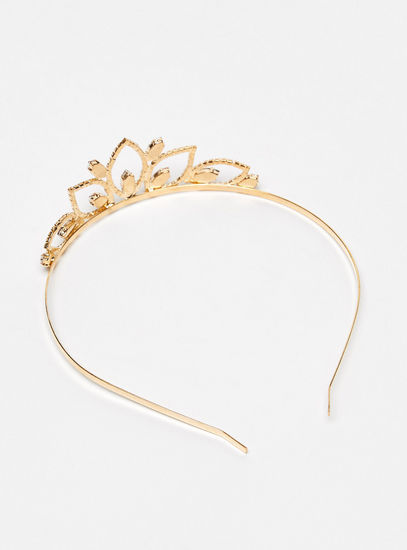 Embellished Hairband with Crown Accent