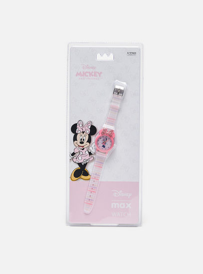 Minnie Mouse Print Round Dial Wrist Watch