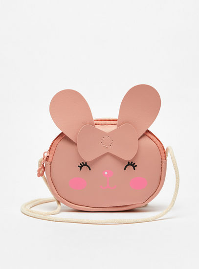 Bunny Print Crossbody Bag with Bow and Ears Applique Detail-Bags-image-0