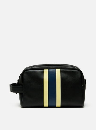 Striped Pouch with Zip Closure-Pouches-image-0