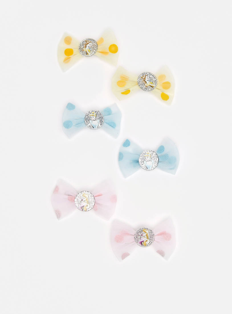 Set of 6 - Disney Princess Bow Accented Hair Clip-Hair Clips & Clamps-image-0
