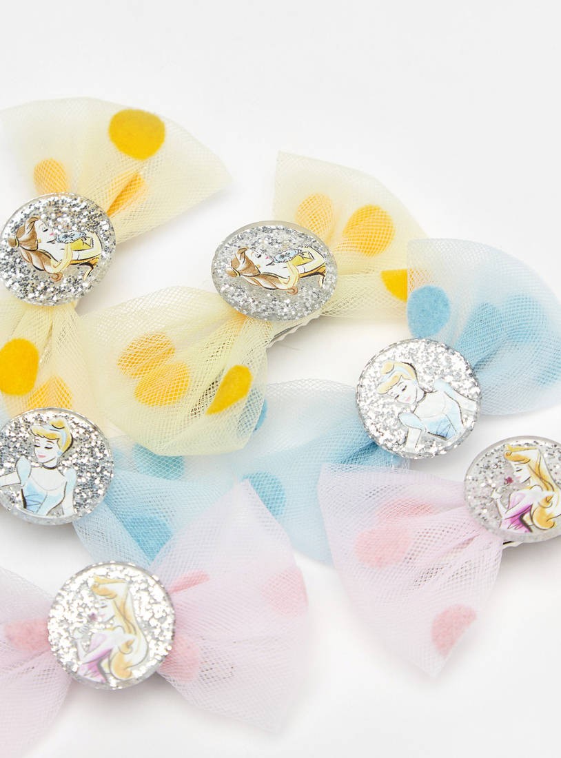 Set of 6 - Disney Princess Bow Accented Hair Clip-Hair Clips & Clamps-image-1