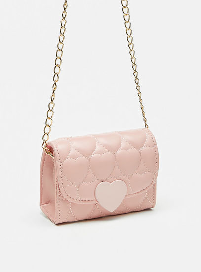 Quilted Crossbody Bag with Flap Closure