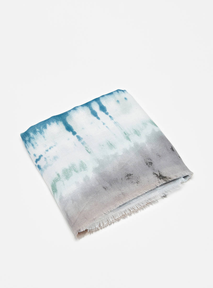 Printed Scarf with Fringes-Scarves-image-0