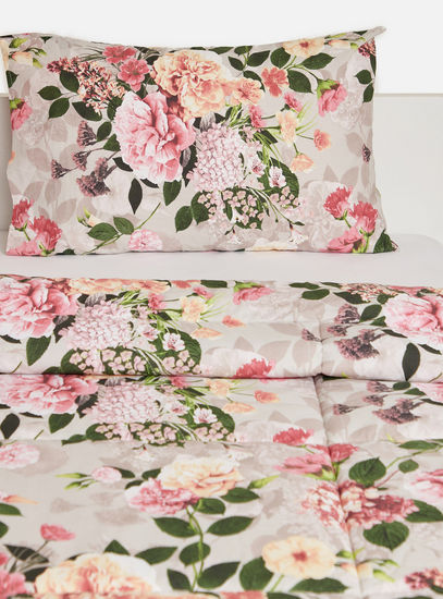 Floral Print 2-Piece Single Comforter Set - 160x220 cms-Comforters & Quilts-image-0