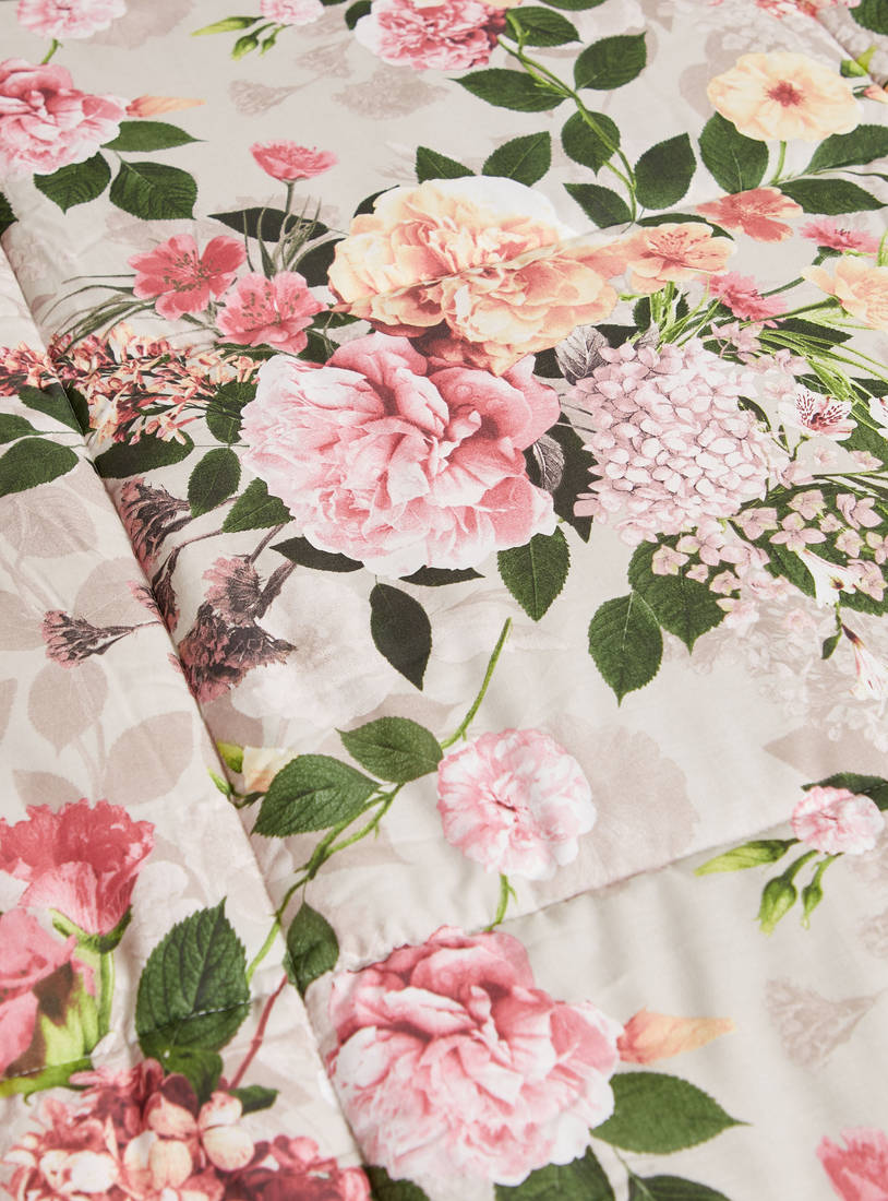 Floral Print 2-Piece Single Comforter Set - 160x220 cms-Comforters & Quilts-image-1