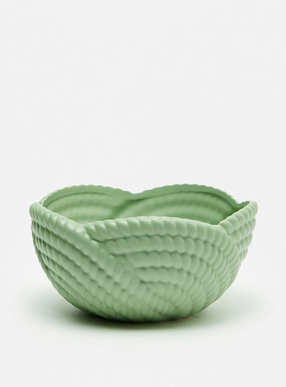 Textured Round Bowl with Scalloped Rim-Bowls-image-0