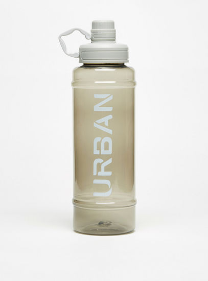 Text Print Water Bottle with Spout and Lid Closure-Water Bottles-image-0
