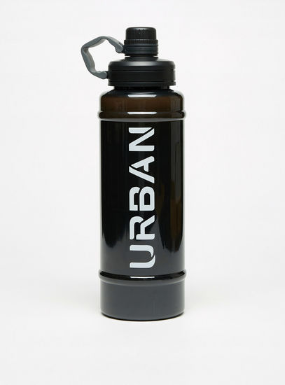 Text Print Water Bottle with Spout and Lid Closure