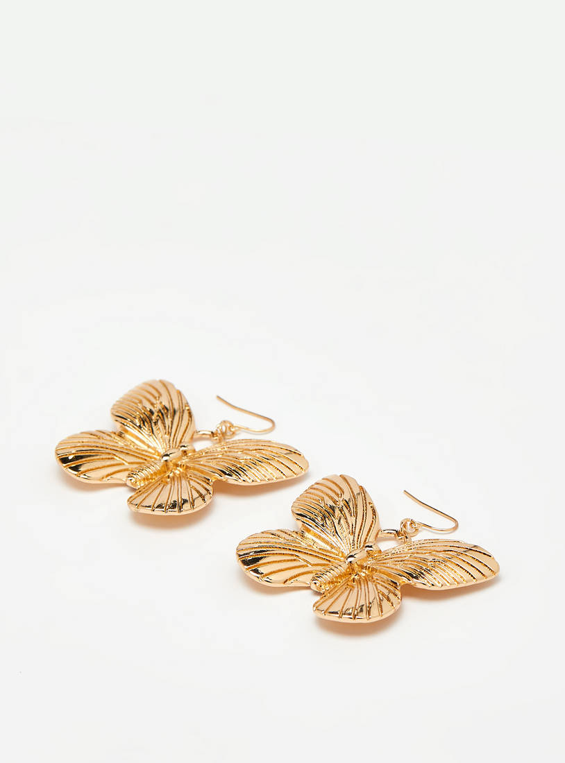 Butterfly Shaped Metallic Earring-Earrings-image-0