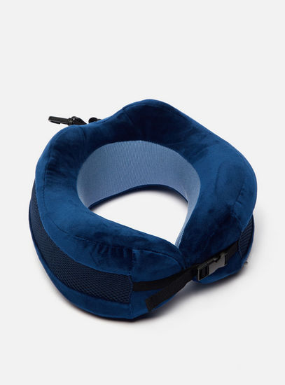 Solid Neck Pillow with Mesh Panel and Buckle Closure