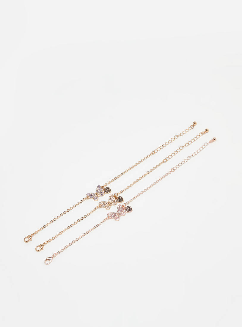 Set of 3 - Embellished Bracelet with Lobster Clasp Closure-Bangles & Bracelets-image-0